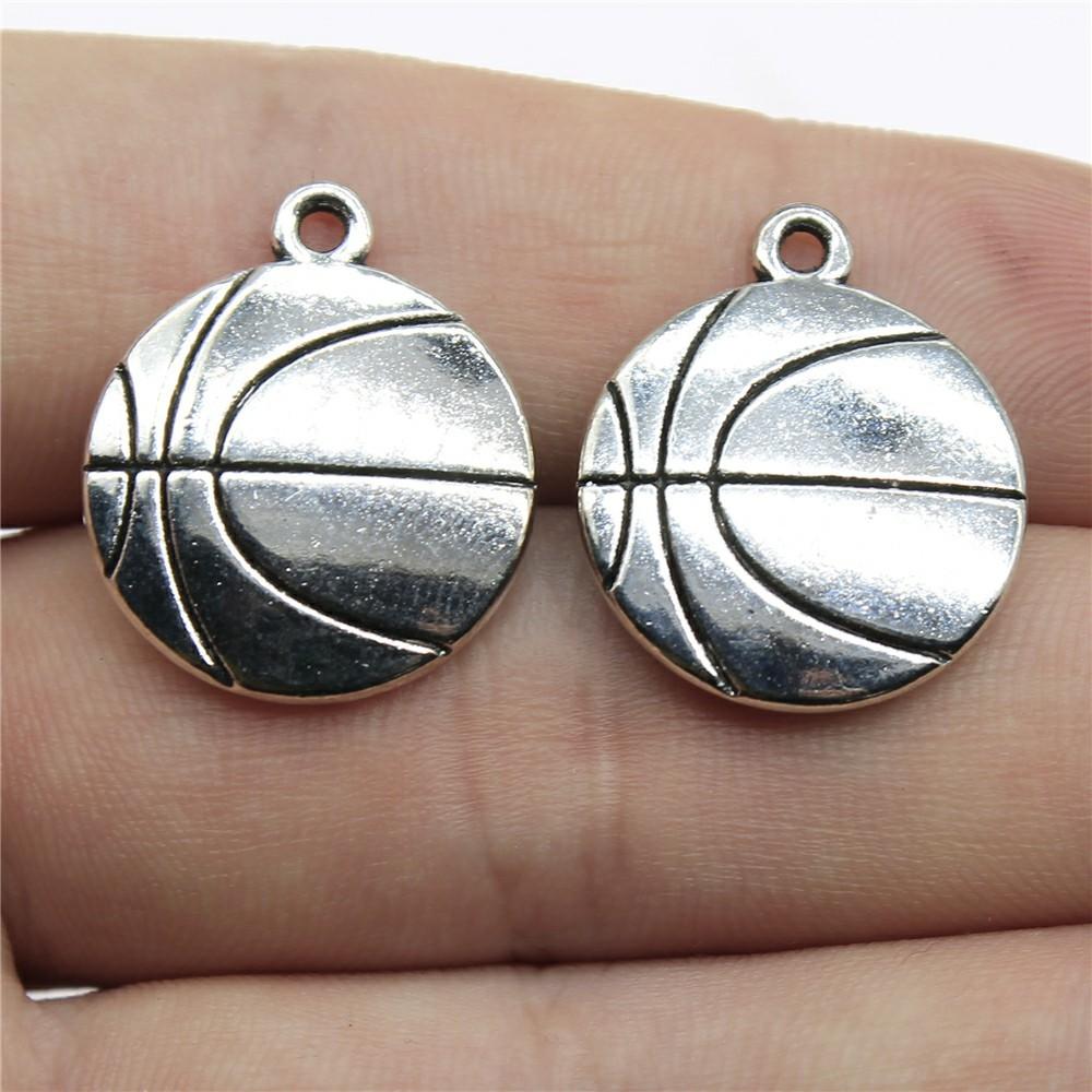 10pcs Sport Charms Basketball Charms For Jewelry Making Antique Silver Color Pendants DIY Crafts Making Findings