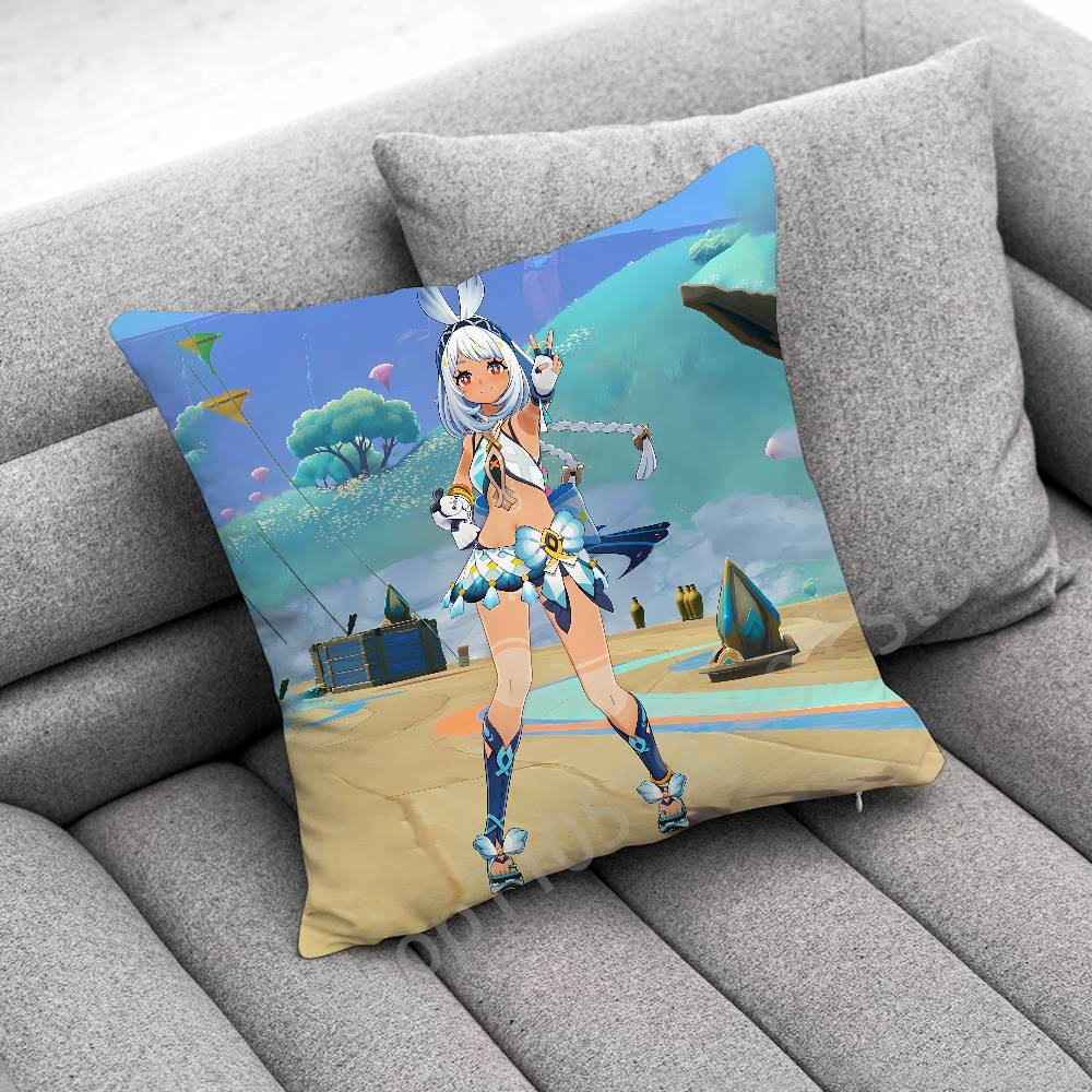 Genshin Impact Citlali Mualani Throw Pillow Case For 45x45cm 40x40cm 55x55cm 50x50cm 30x30cm Square Car Pillowcase Shell