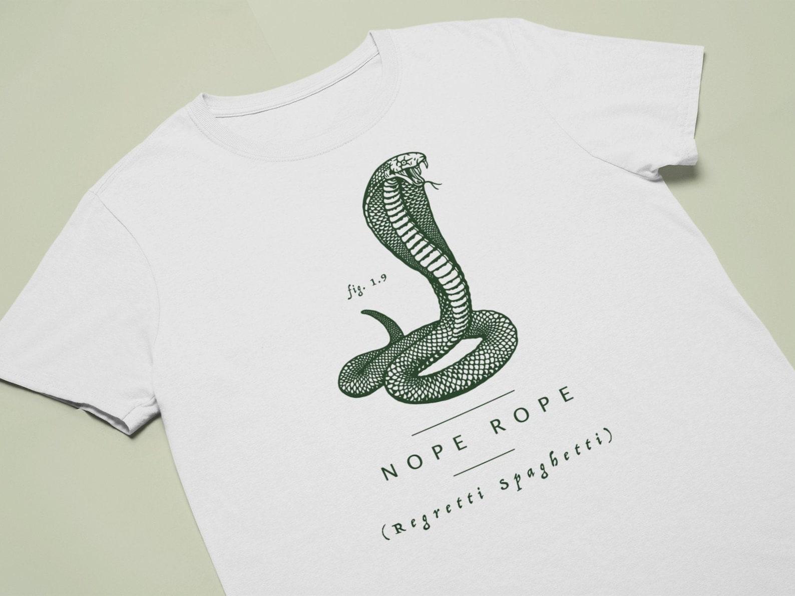Funny Snake T-shirt - Nope Rope (Regretti Spaghetti) Snek T-shirt, Funny Snake Gift, Snake Lovers, Funny Reptile T-shirt, Snake Meme T-shirt M