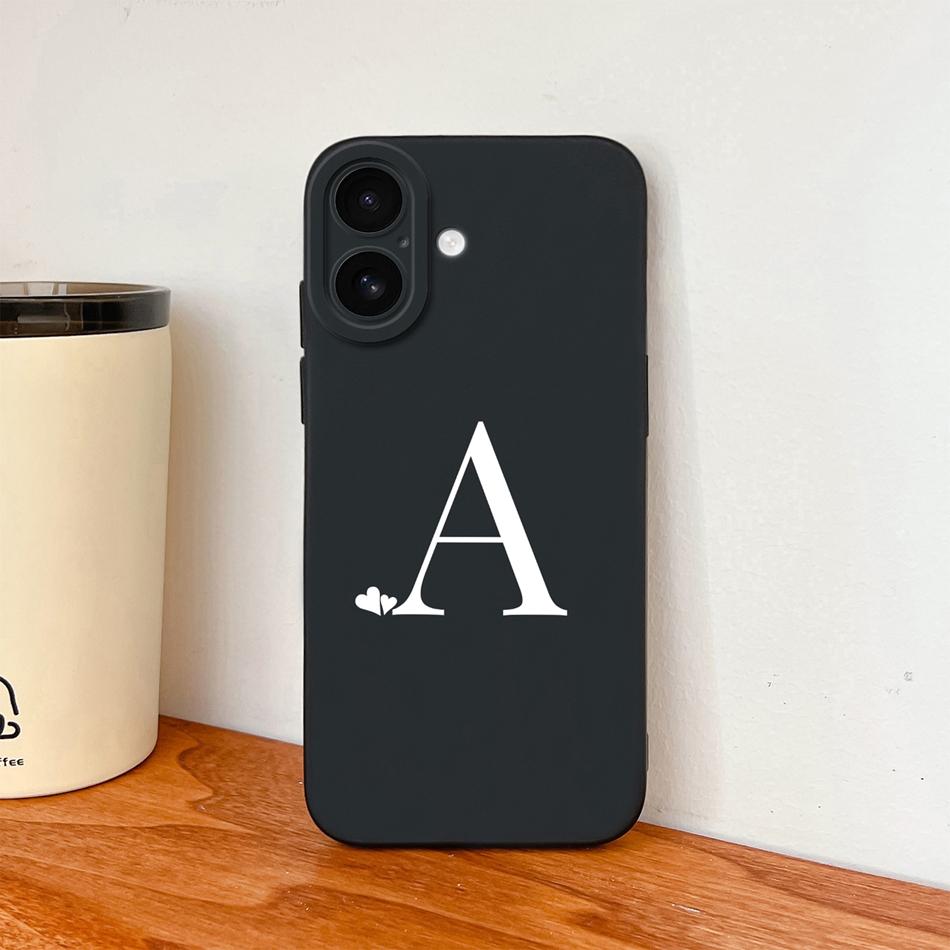 Simple Case For iPhone 17 Pro Max / iPhone Air Heart Letters Phone Cover For iPhone17 Camera Protection Anti Drop Soft Funda