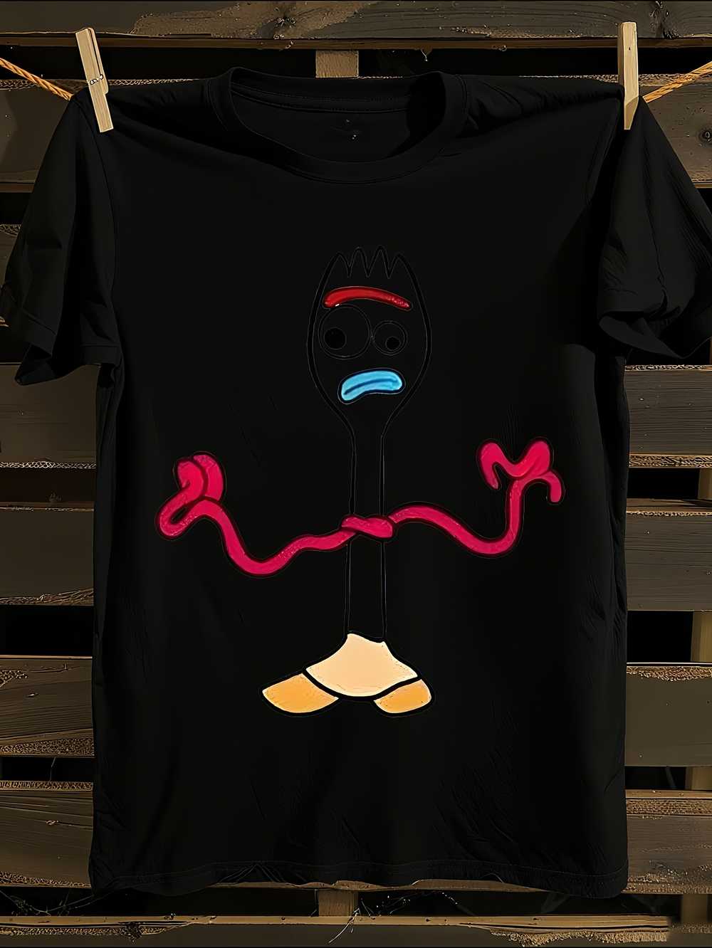 

Forky T-Shirt Mens Tshirt Womens Tshirts with Letters Print Short Sleeves T-Shirt Casual Street Tee Shirt Top M