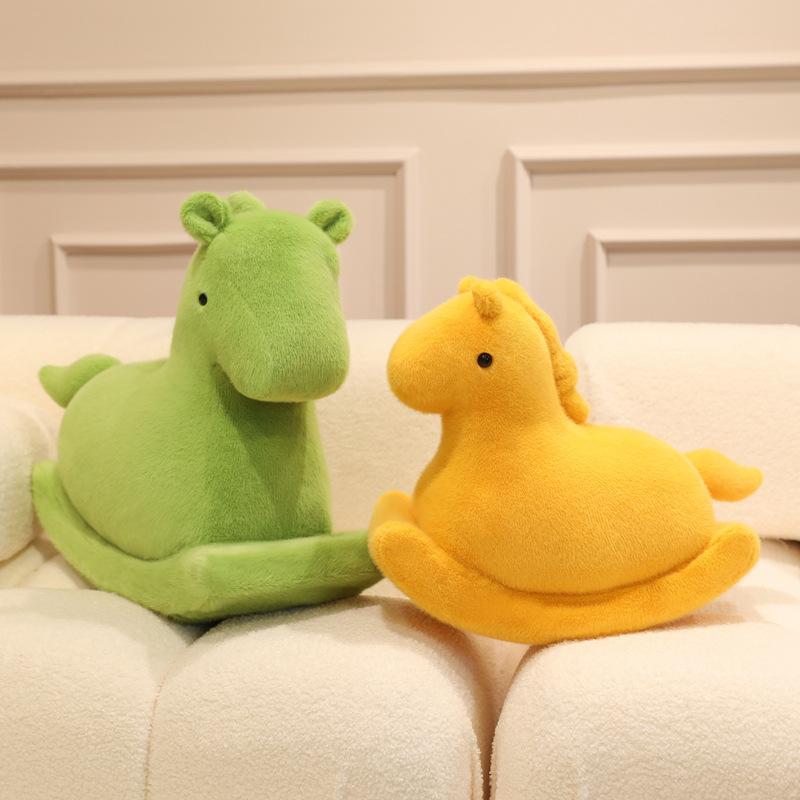 Creative soft rocking horse throw pillow plush toy doll pony doll girl play house children doll