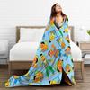 Bert & Ernie Blue Warm Soft Blanket S-Sesames Streets Plush Throw Blanket Fluffy Couch Chair Flannel Bedspread Sofa Bed Cover