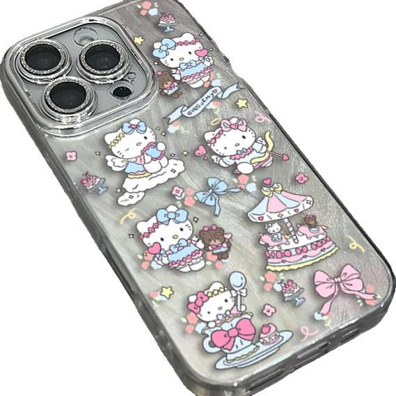 Silbernes Hello Kitty iPhone 16 Hülle
