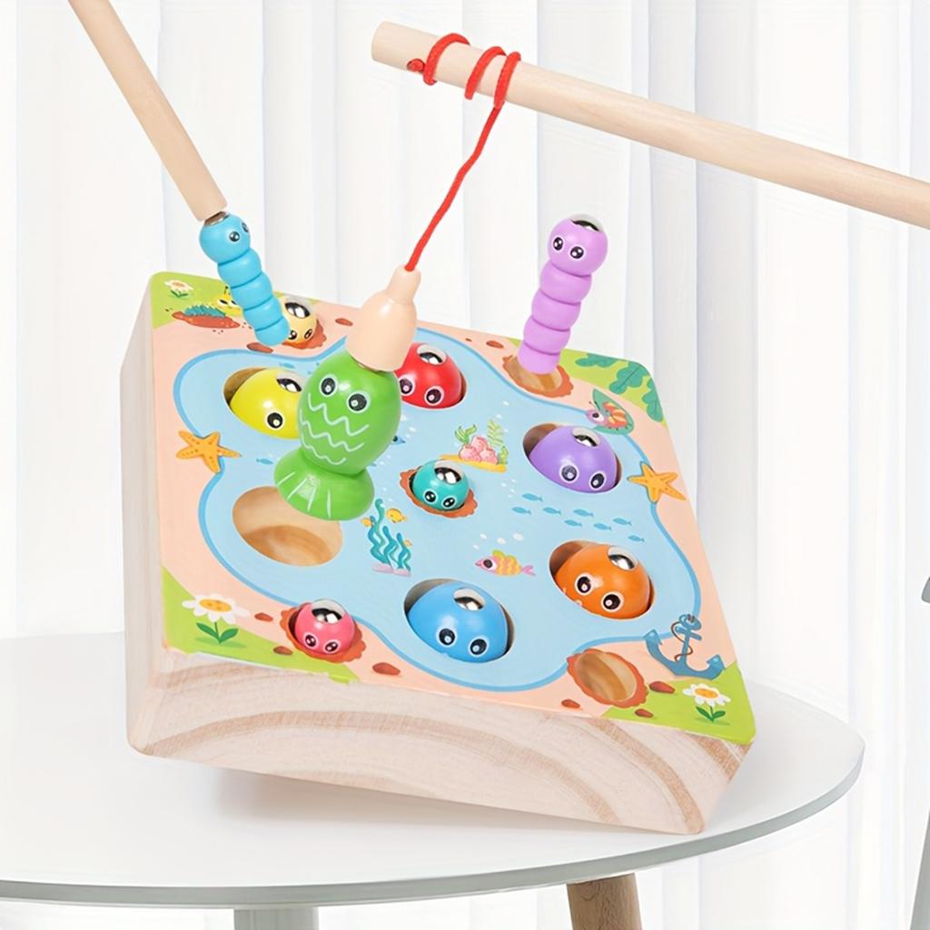 Wooden Fishing Toys, Interactive Fishing Games, Fine Motor Skills And Hand Eye Coordination Learning, Educational Gifts,Educational Toy