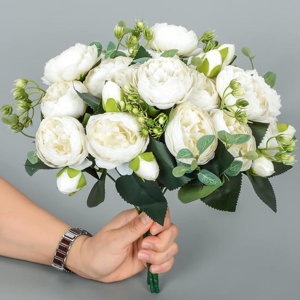 1/3PCS Artificial Flowers Fake Roses Silk Peony Valentine's Day Festival Decorations Table Vase Home Wedding Bridal Bouquets Diy