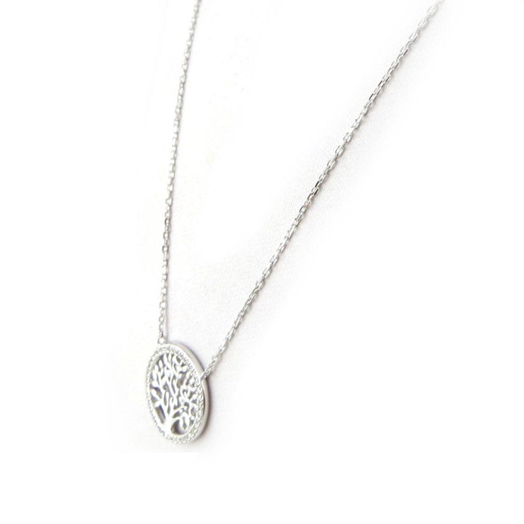 Les Trésors De Lily [N0026] - Silver Necklace 'Tree of Life' Silver White (rhodium-plated) - 17 Mm