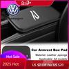 2026 Hot Sticker 1PCS Car Armrest Pad Covers New R Logo Auto Seat Armrests Storage Protection Cushion for VW Volkswagen Golf 8 M