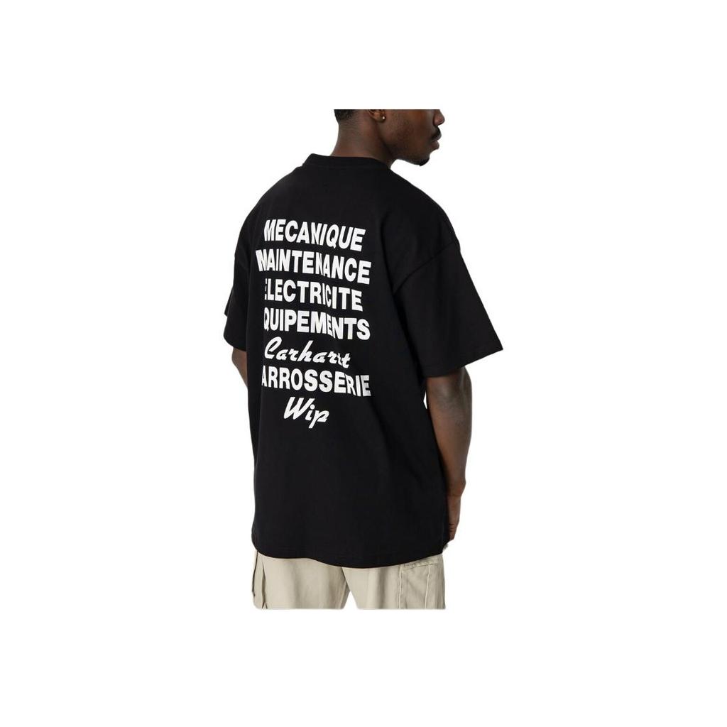 Carhartt WIP Letter Print Crew Neck Slim Fit Straight Cut Short Sleeve T-Shirt Men T-Shirts Black I032880-89-XX
