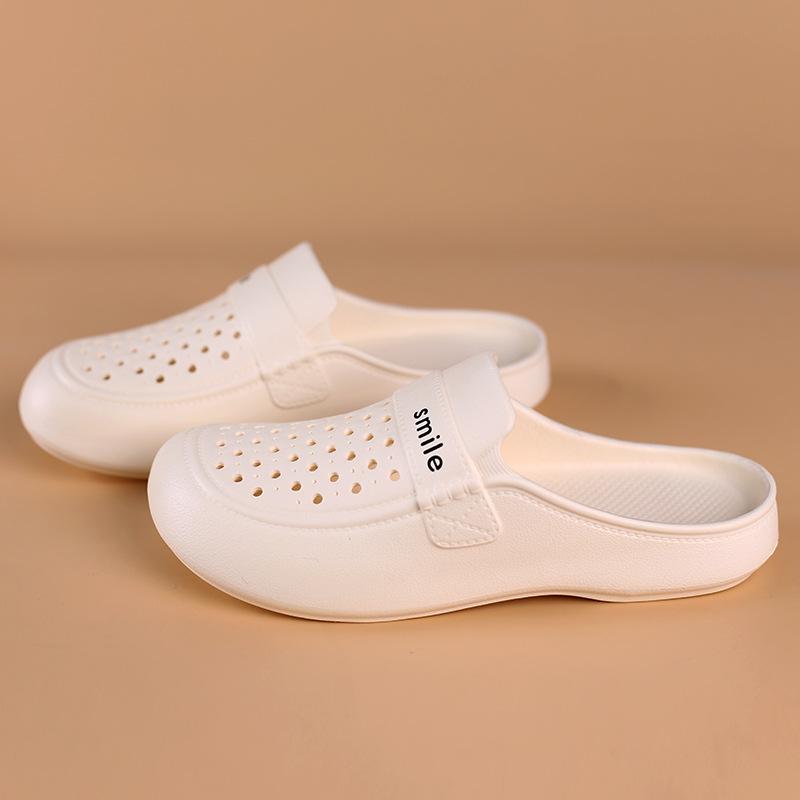 Baotou cool slippers women's summer light and non-slip outer wear household indoor flat beach shoes can be launched into the water hole shoes women