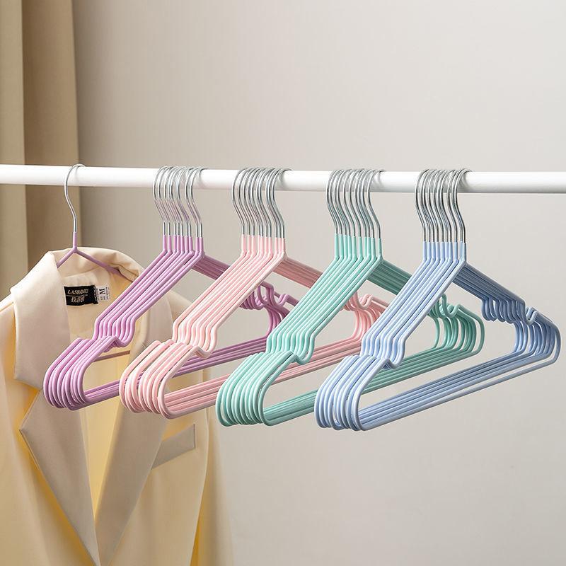 10Pcs Metal Traceless No-Slip Clothes Hangers Durable Strong Clothes Racks Household Space Saver For Organization Of Closet