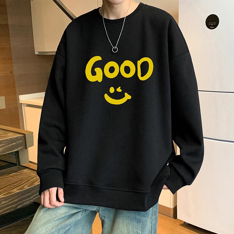 

Men s Oversized Pullover Hoodie - 2025 Casual Autumn/Winter Trendy Round Neck Top M чорний