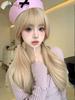 Synthetic Heat-Resistant Long Natural Wave Blonde Wigs with Bangs 24 Inches LongFor Daily Use Natural Realistic False Hairpiece