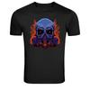 Skull Gas Mask Toxic Fire Graphic T-Shirt