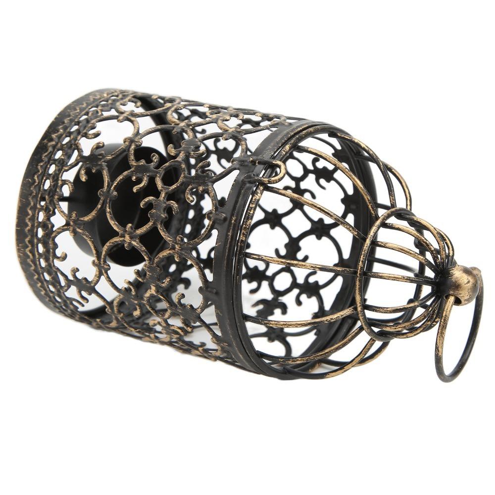 European Retro Vintage Candle Holder Metal Hanging Candle Lantern  Outdoor Terrace