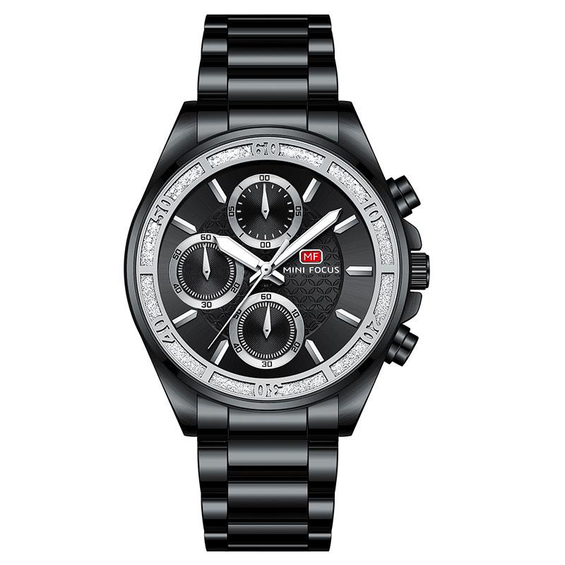 Elegant Ladies Watches Chronograph Dials Fashion Business Quartz Watch for Women Stainless Steel Band