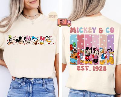Summer Disney Mickey In Graphic Tshirt Men Women Fashion Cotton Quality Casual Loose Short Sleeve Classic Unisex