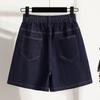 DIMANAF 2026 Primavera Estate Taglie Forti Donna Gonne Corte Pantaloni Jeans Vita Elastica Pantaloncini Oversize Denim Cotone tinta unita