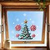 Durable Holiday Window Displays Candy Christmas Tree Static Sticker, Waterproof PVC Removable Decorative Gifts for Friends Glass Clings, Decal