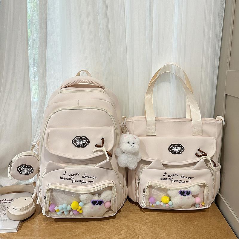 New Japanese Ins Wind Backpack Splash Proof Sweet Leisure Bag Travel Light and Large Capacity Female Backpack.