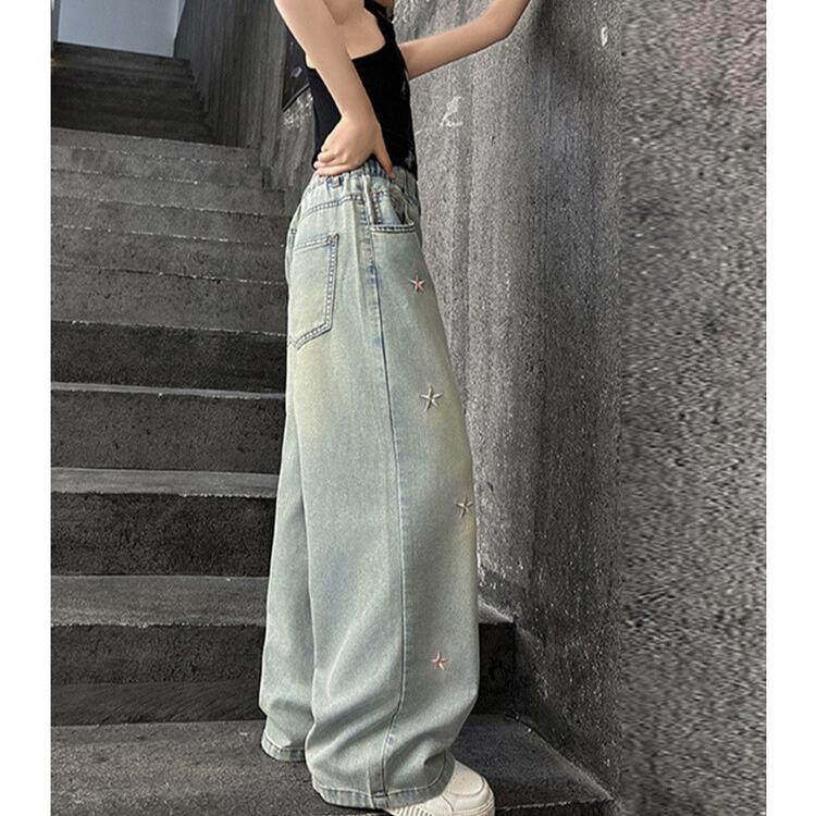 Children's Wide Leg Pants Girls' Jeans Wide Leg Pants Girls' Jeans Korean