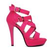 Blue Open Toe Buckle Strap Stiletto Sandals Shoes Woman Summer Sexy Fashion Thick High Heel Roman Shoes for Women