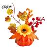 Retro-Stil Herbstdekoration Herbst Künstlicher Kürbis Tischmittelstück, Falsche Dekoration mit Sonnenblumen, für Schreibtisch Herbstlaub Beeren Thanksgiving,