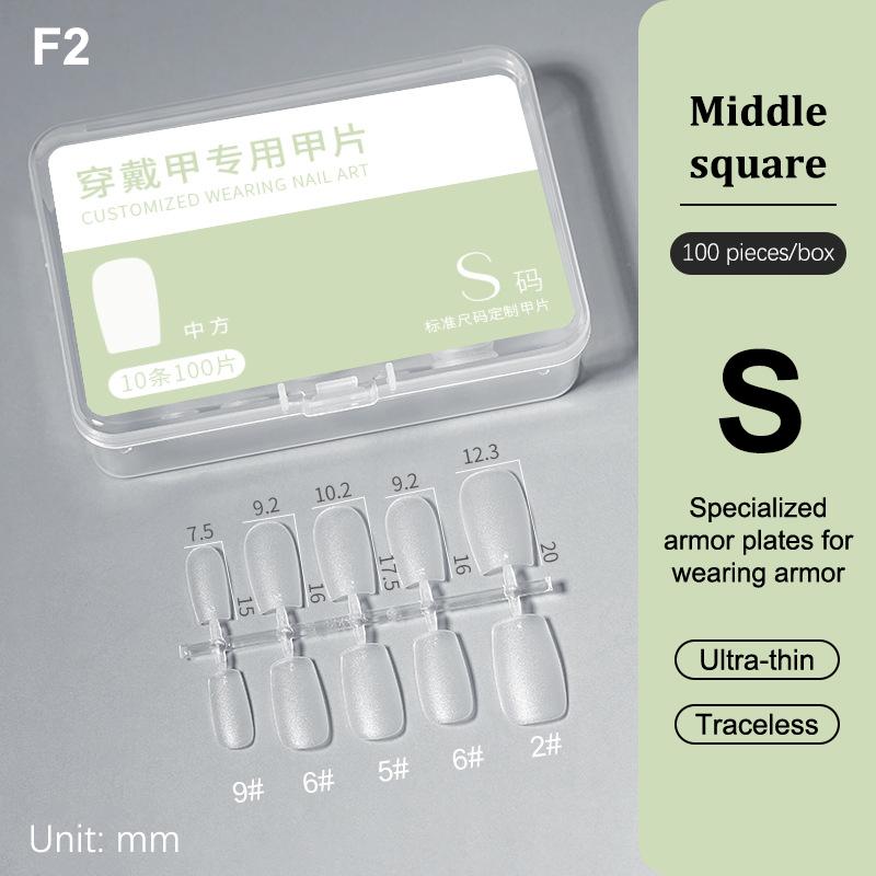 100Pcs/box Single Size Full Cover Nail Tips Clear Press On The Tip Nail Matte False Nail Tips Nail Extension Art Salon