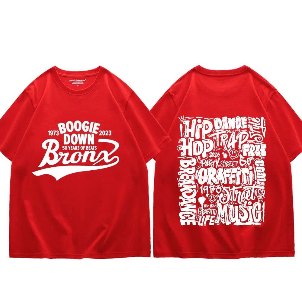 Hip Hop 50 Years Graffiti Print T Shirt Unisex Women Fashion Limited Edition T-shirt High Quality Pure Cotton Oversized T-shirts