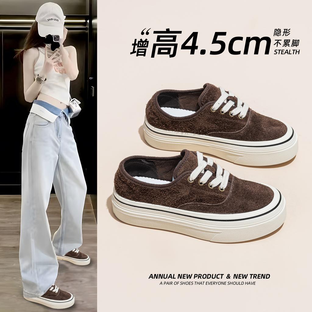 Women's Autumn New Thick-soled Heightening Board Shoes Versatile Casual Sports Single Shoes