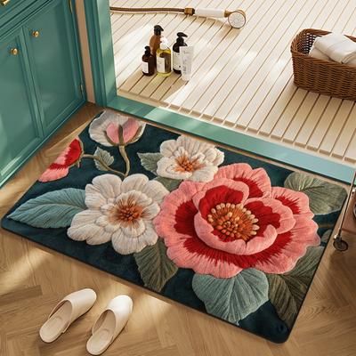 Podložka na podlahu Rychleschnoucí Živé barvy Květinový design Protiskluzová podložka Koberec Koupelna Obývací pokoj Dveřní rohožka Domácí dekorace