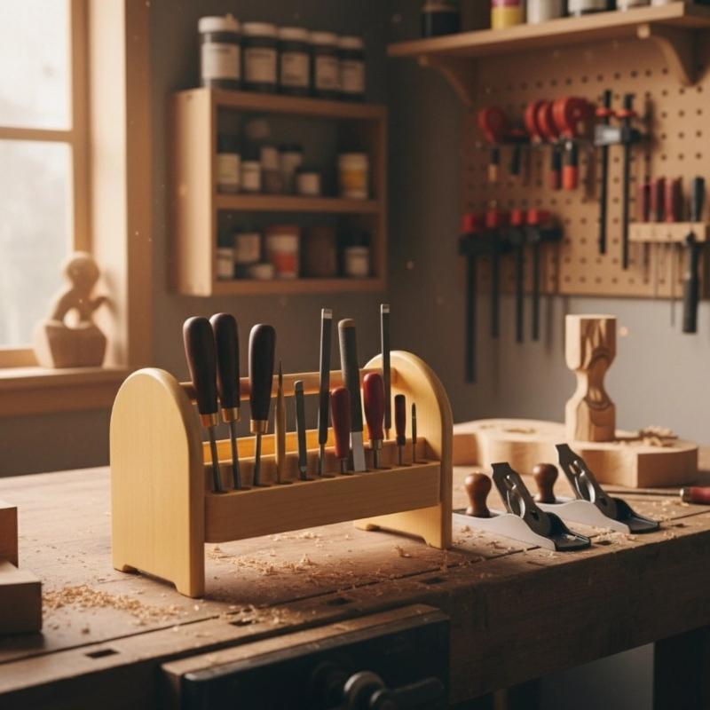 Natural Wood Eyewear Tool Organizers Sturdy Multi Layer Storage Shelf for Workshop and Office Accessories