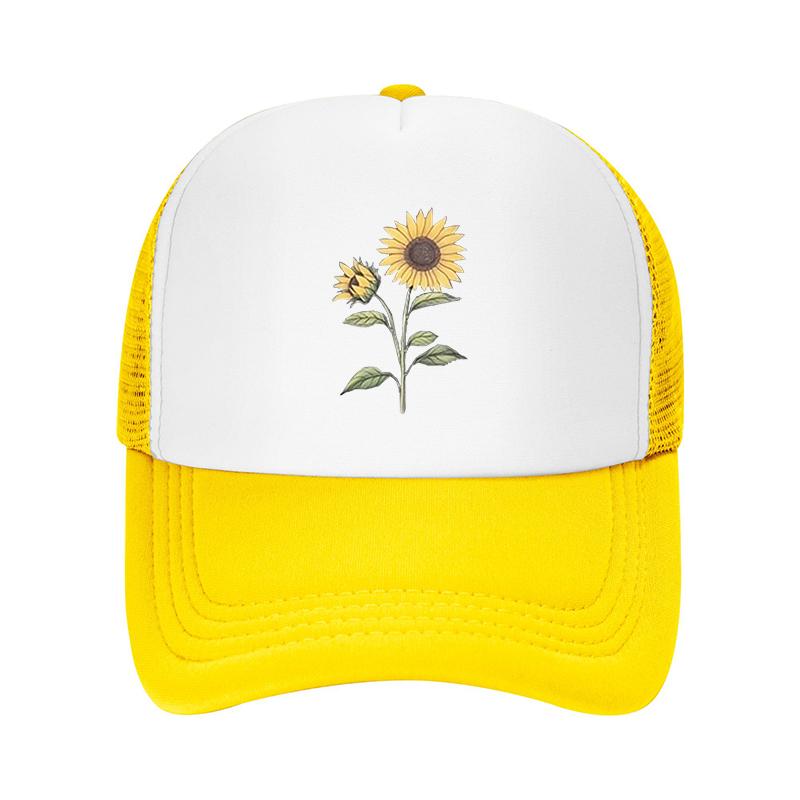Vintage Sunflower Baseball Cap Adjustable Lightweight Polyester Dad Hat for Outdoor Sports Fishing Camping Hiking Hat
