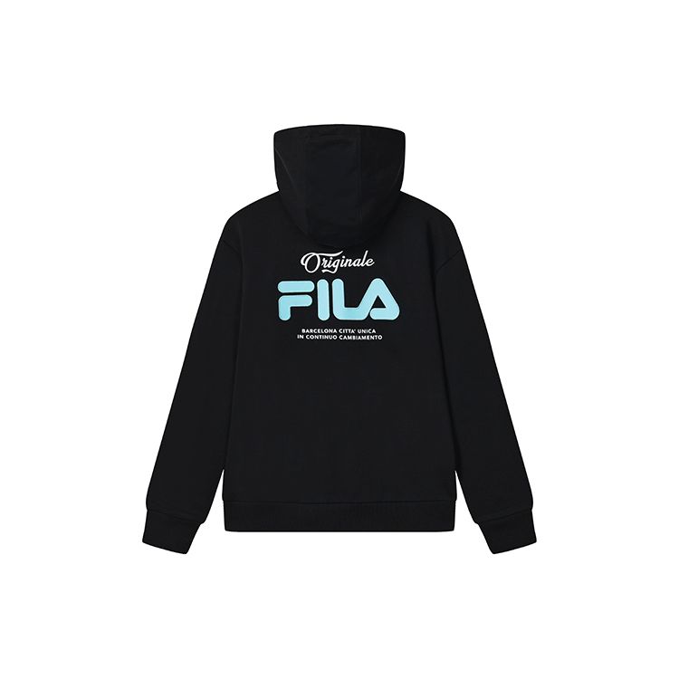 

FILA Letter Logo Embroidered Casual Knit Sweatshirt Women sweatshirt Black F11W319210F-BK M