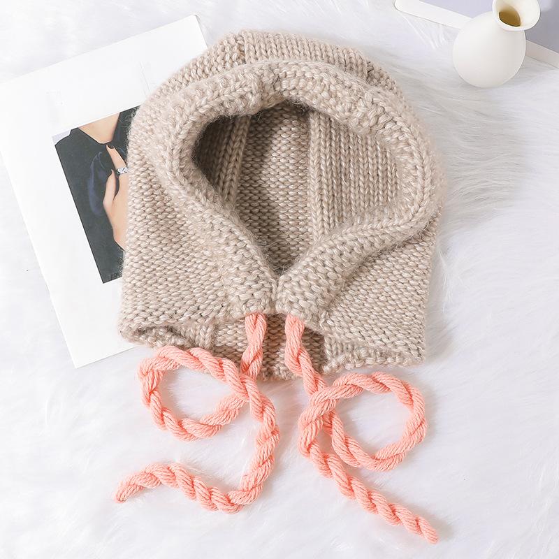 Autumn and winter warm balaclava hat autumn and winter knitted hat fashion warm neck cover head bag neck hat women