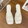 Women High Heel Sandals Summer Fashion Square Toe Open Toe Elegant Casual Comfortable Black High Heel Sandals