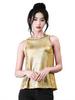 Allegra K Sequin Tank Metallic Shiny Sleeveless Christmas Dance Slim Light Size XL Top, Top, Costume, Fit, Women's, Gold,