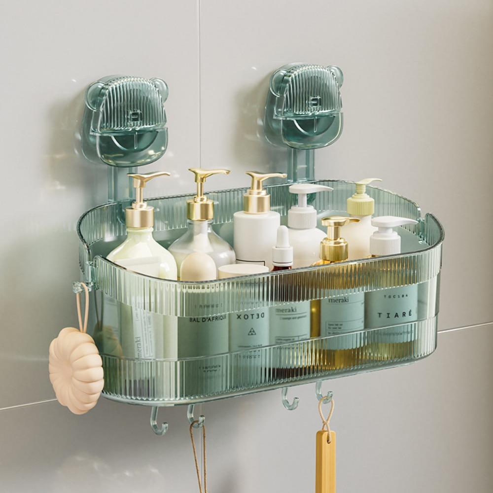 Suction Cup Rack, Bathroom, Toilet, Seamless, No Punching, Light Luxury Cosmetics, Washstand, Wall-mounted Storage Box.
