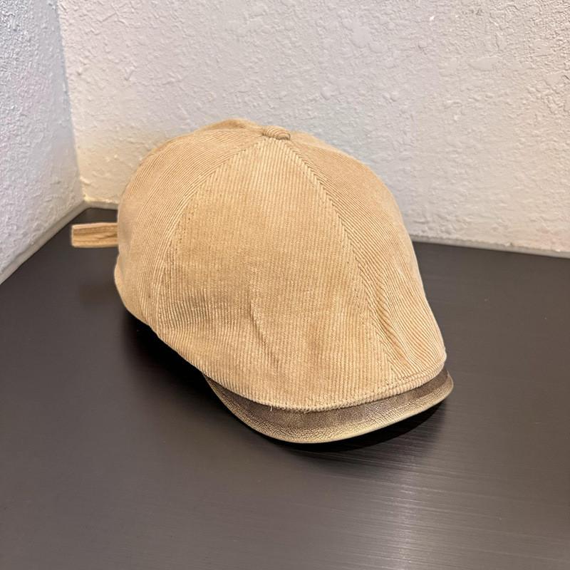 Corduroy Flat Autumn Beret Hat Cap For Lightweight Breathable Gift Commuting