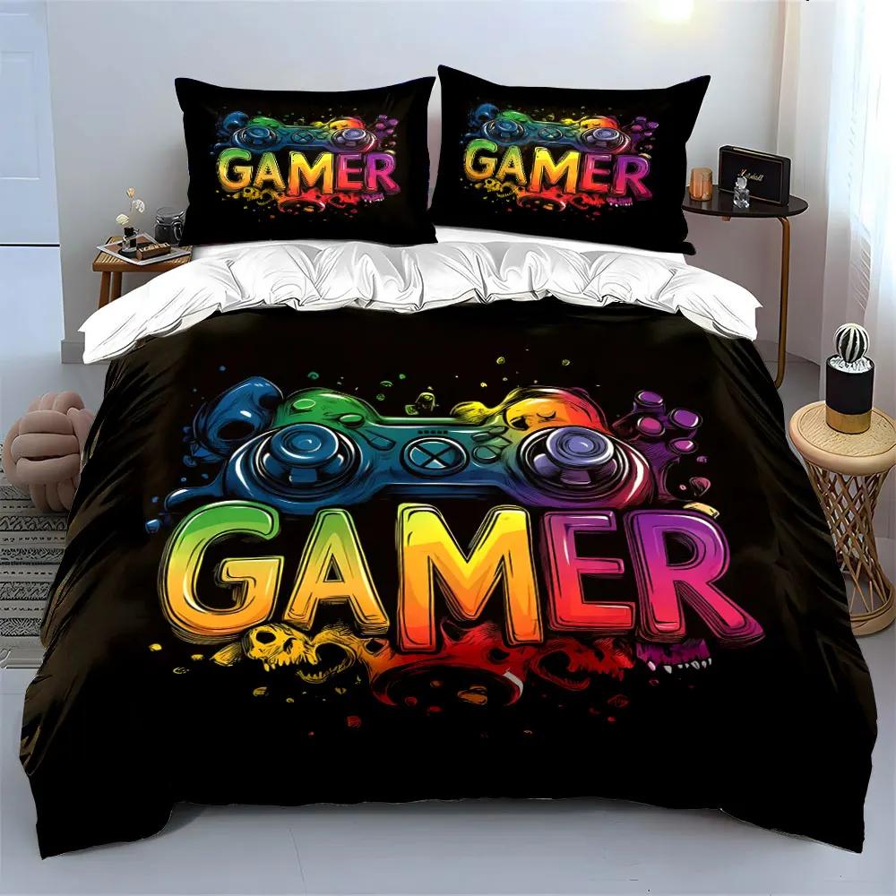 "Gaming Room Art Decor Set" Soft Comfortable Duvet Cover Bedding Set Included 1*Duvet Cover & 2*Pillowcases gift