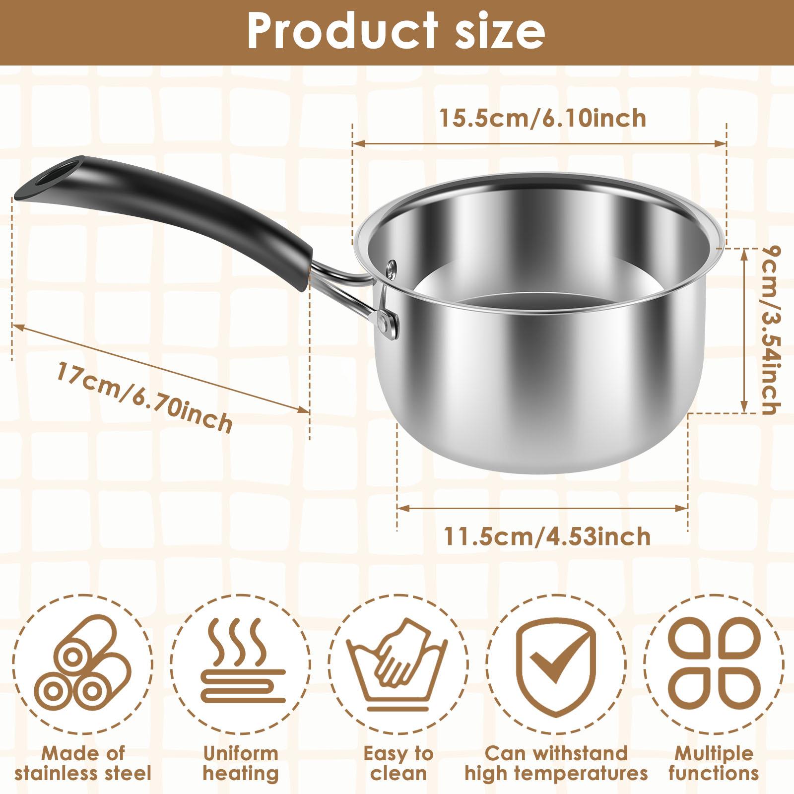 

Milk Pan Butter Warmer Turkish Coffee Pot Milk Warmer Pot Mini Saucepan Small Sauce Pan for Home Kitchen Restaurant Cooking