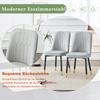 2-Piece Set, Light Gray Dining Chair with PU Leather Back Cushion and Black Metal Legs, Suitable for Scenes Such As Dining Room, Kitchen and Bedroom.