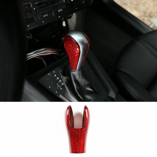 Real Red Carbon Fiber Gear Shift Knob Cover Fit for BMW 3 Series E90 05-09
