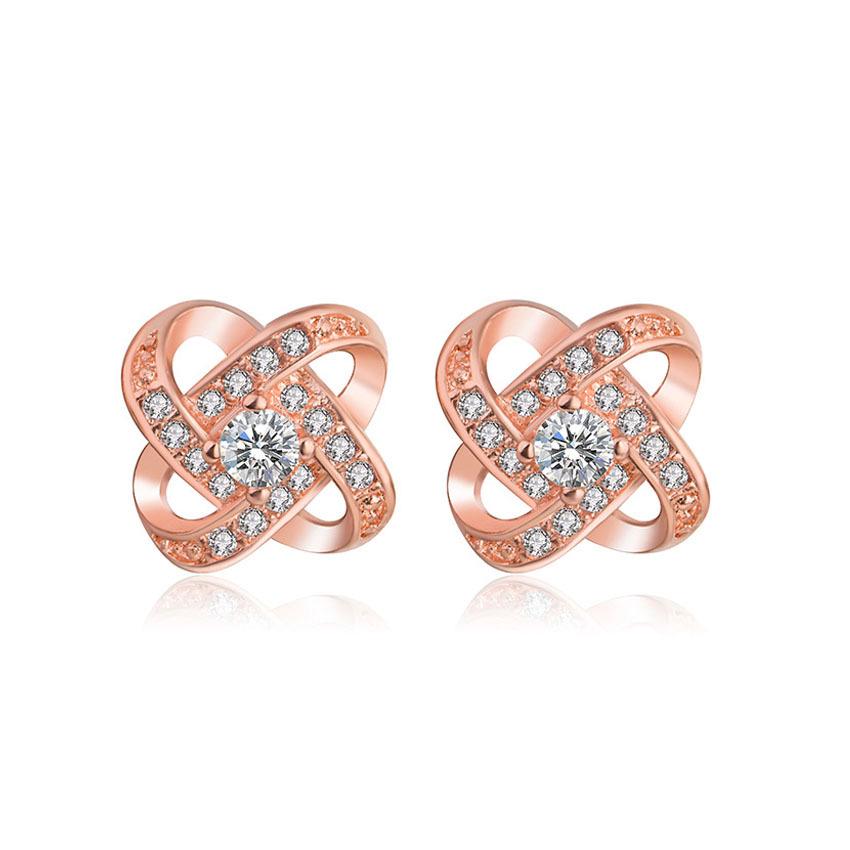 Серьги-цветы с бриллиантами и стразами - Элегантные украшения