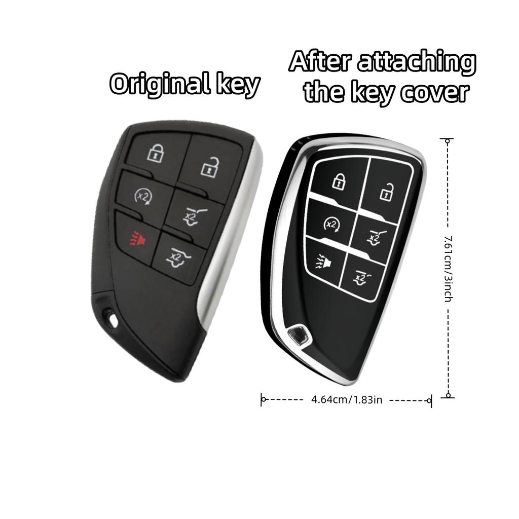 2Pcs Car Key Case Covers For Buick Envision S Plus Avenir For Chevrolet Tahoe Suburban For Gmc Yukon