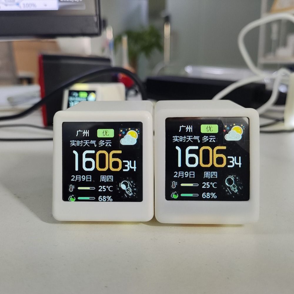 English Version WiFi Desk Clocks Electronic Thermometer Smart Weather Clock Creative   Desktop