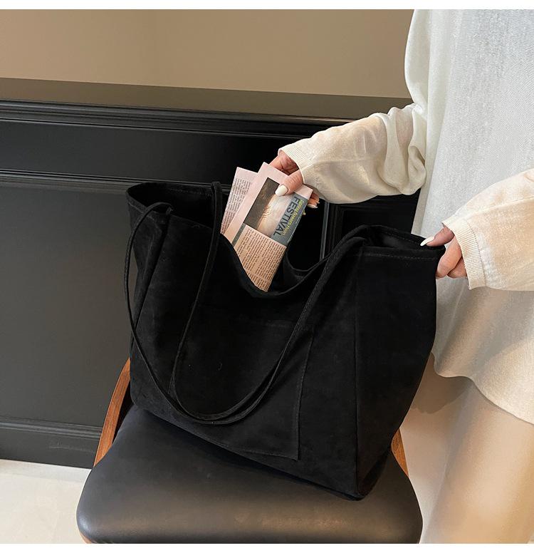2025 Women's Large Capacity Suede Tote: Versatile Autumn/Winter Crossbody & Commuter Shoulder Bag