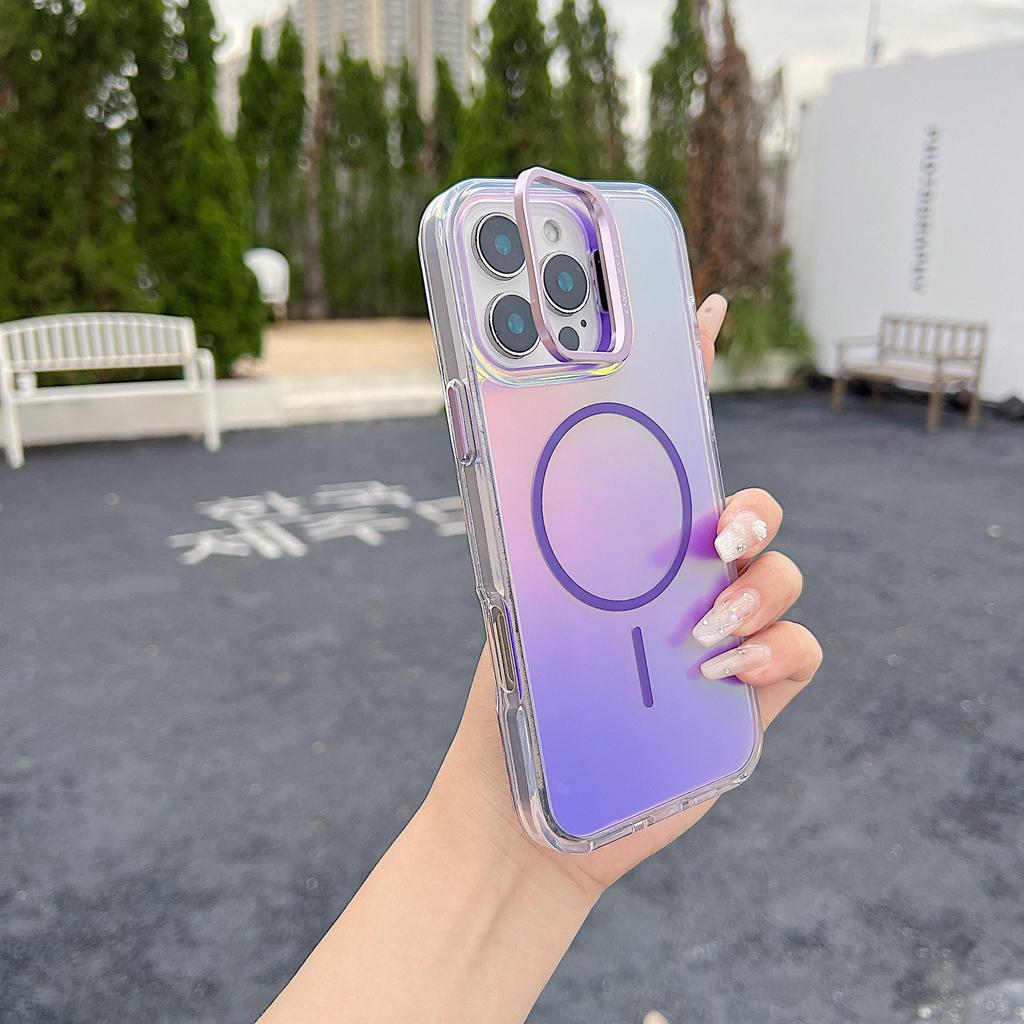 iPhone 17 Pro Max Color-Changing Dragon Magnetic Lens Holder & Lanyard with Apple 16 Bright Color Phone Case