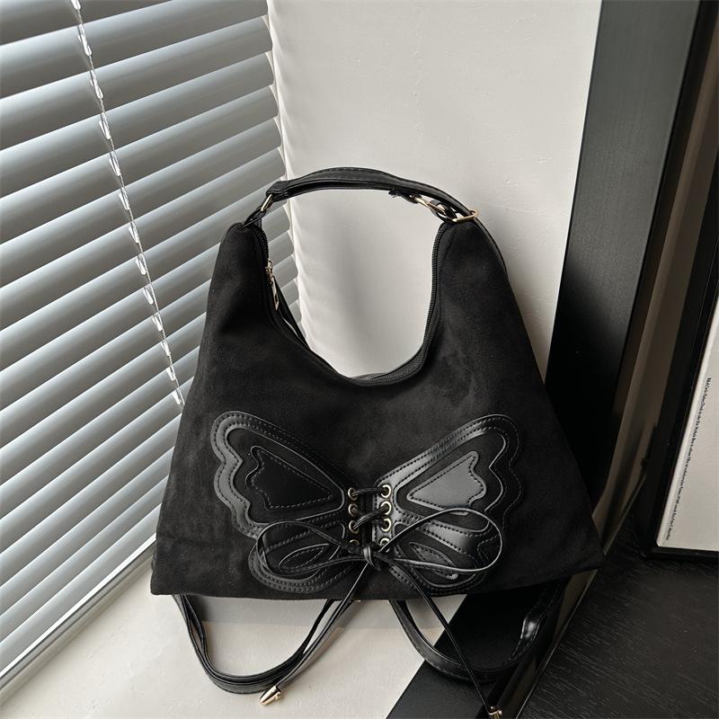 Large Capacity Bow Backpack Women's 2025 Winter New Retro Shoulder Bag High Value Commuter Tote Bag