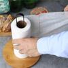 Wrought Iron and Bamboo Kitchen Paper Towel Holder 